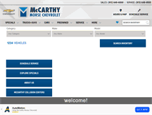 Tablet Screenshot of mccarthymorsechevrolet.com